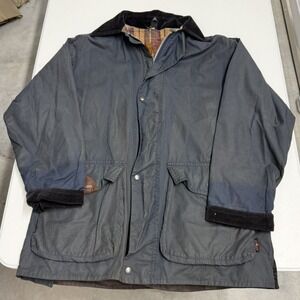 Redgewood Town & Country Waxed Cotton Field Jacket Navy Blue Made in Ireland L